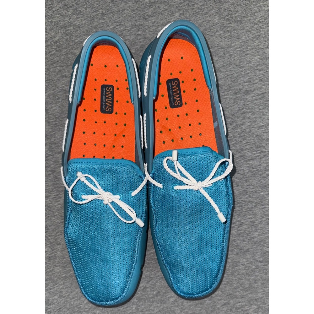 Swims Mens Braided Lace Loafer Royal Blue Boat Shoes Size 12 Mesh Water Proof